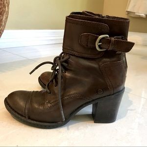 Born real leather heeled booties